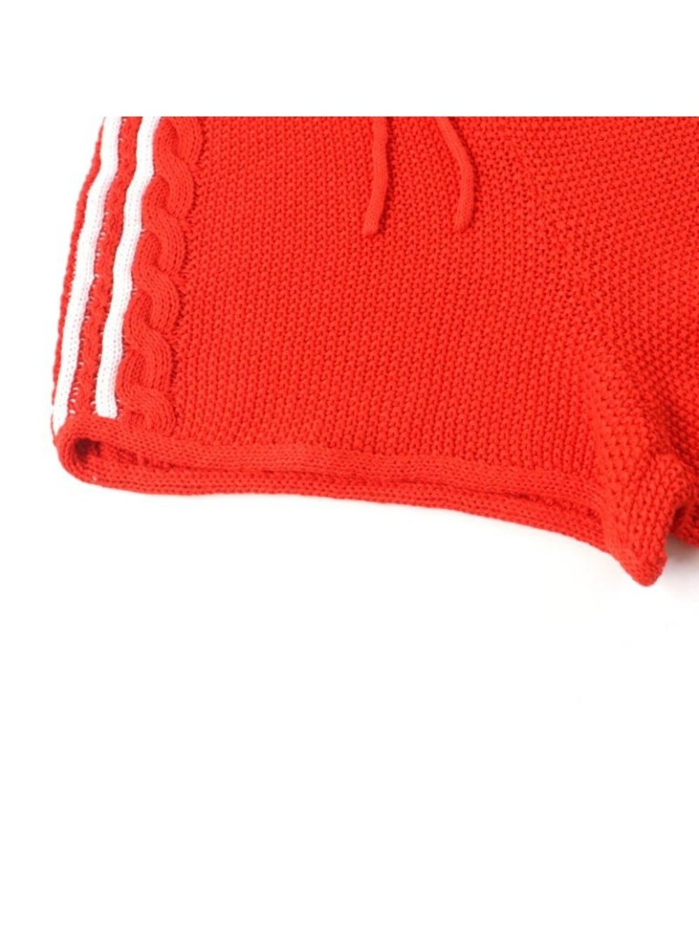 Gucci Adidas Linen Cotton Trefoil Embroidered Knit Shorts Orange - Picture 6 of 15